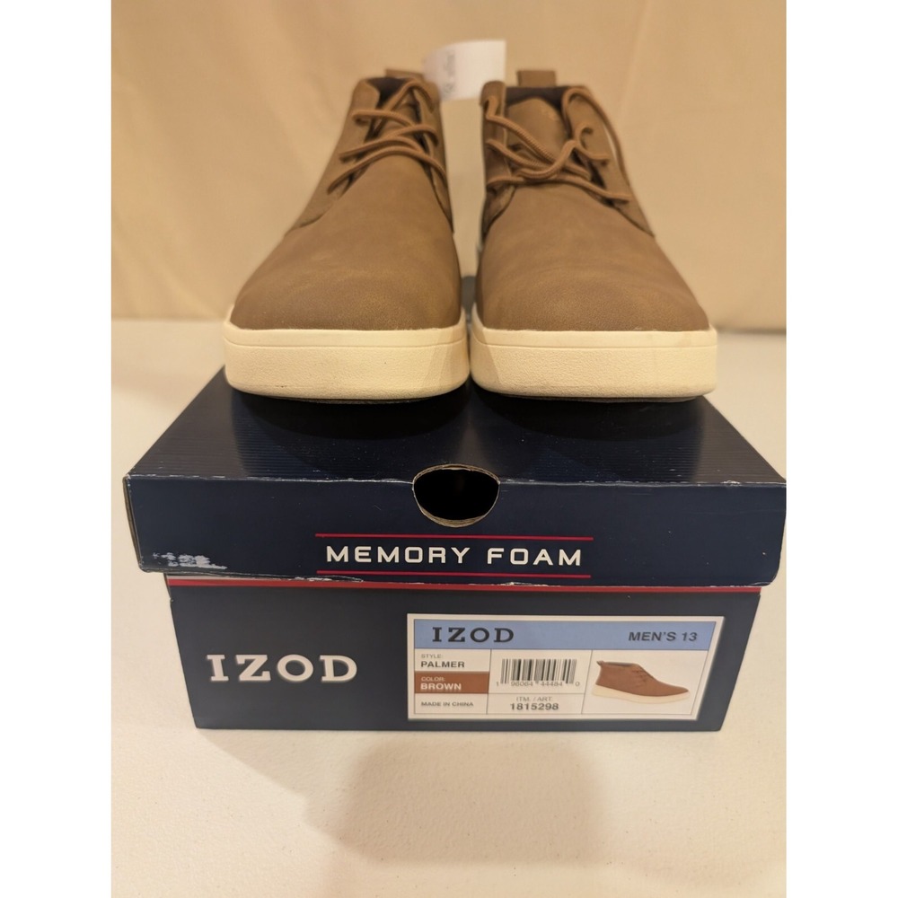 IZOD Palmer Men's Size 13 Brown Casual Chukka Shoes Memory Foam Lightweight